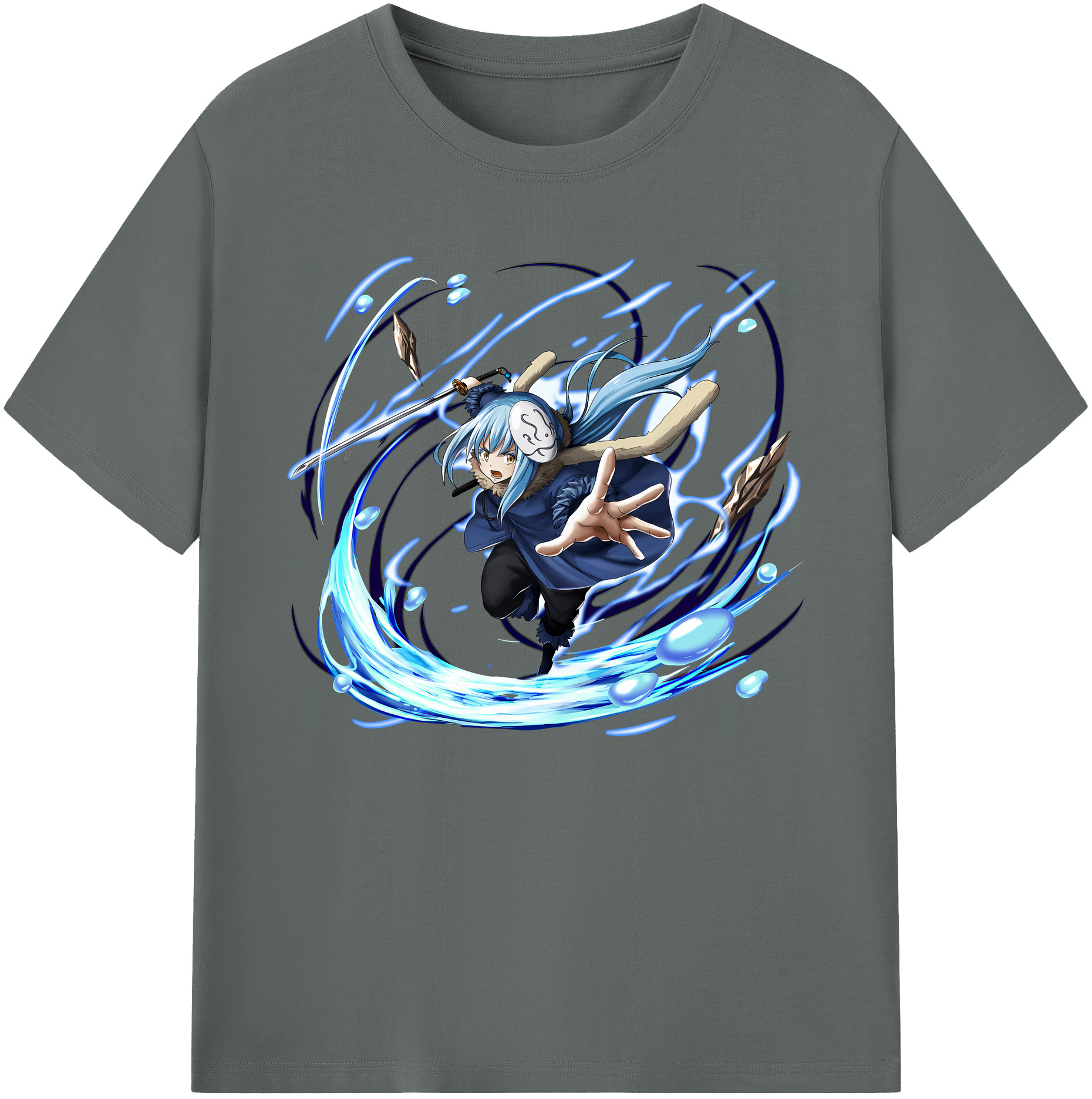（画像用） 転スラ Regarding Reincarnated to Slime 綿100％ メンズ半袖Tシャツ｜肌触りやわらか＆通気性